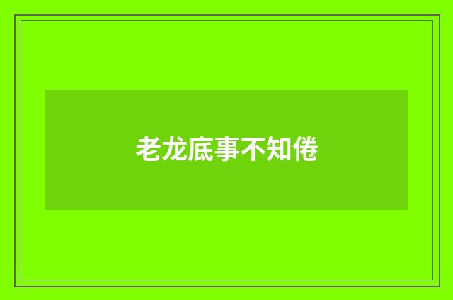 老龙底事不知倦