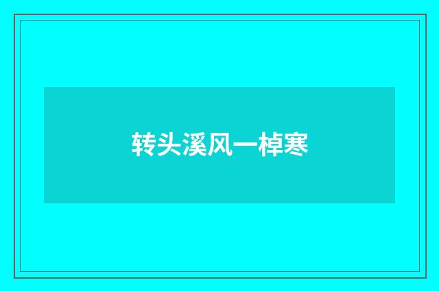 转头溪风一棹寒