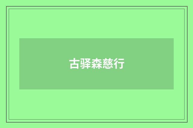 古驿森慈行