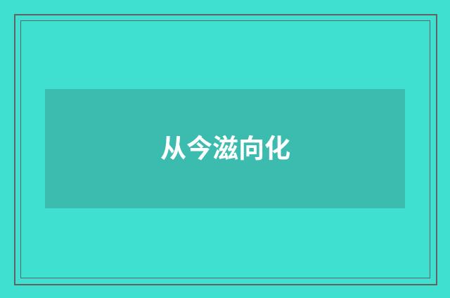 从今滋向化