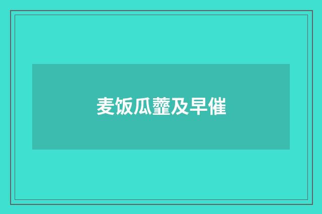 麦饭瓜虀及早催