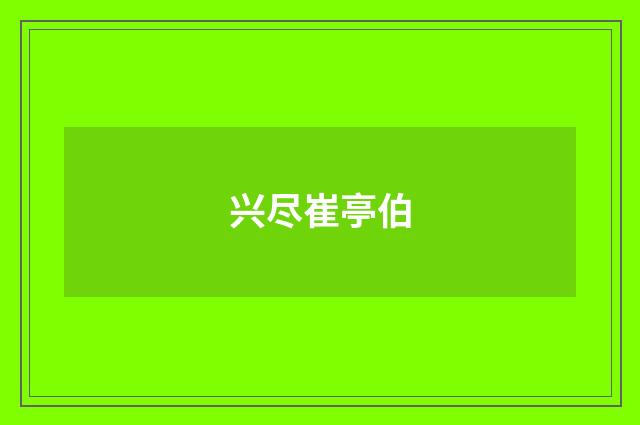 兴尽崔亭伯