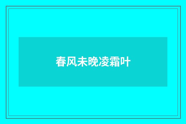 春风未晚凌霜叶