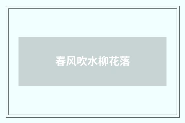 春风吹水柳花落