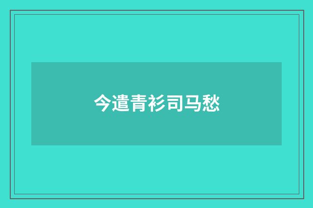 今遣青衫司马愁