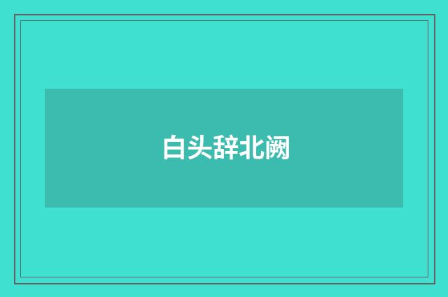 白头辞北阙