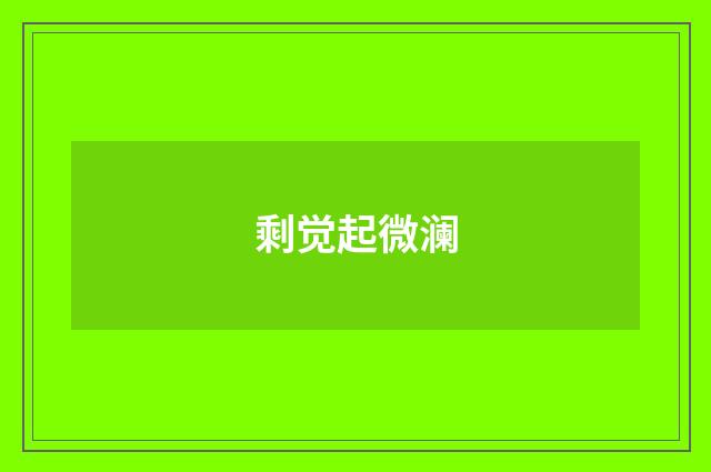剩觉起微澜