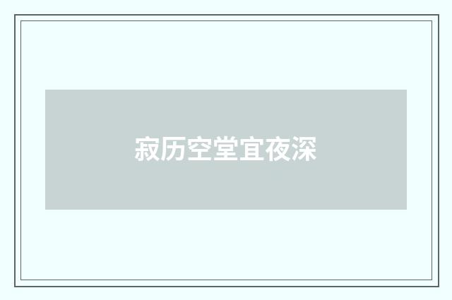 寂历空堂宜夜深