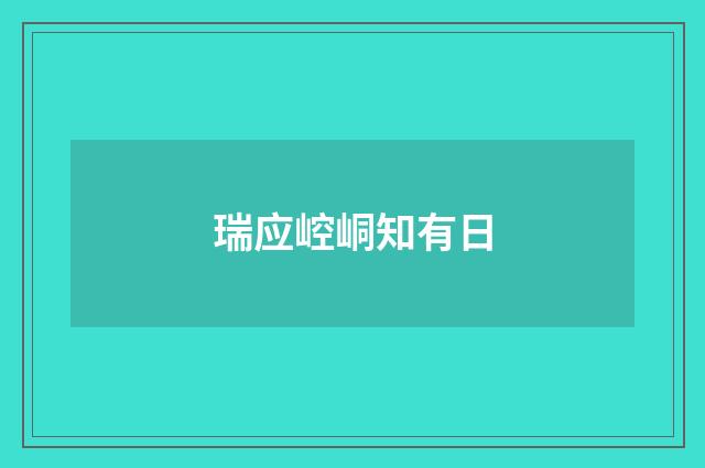 瑞应崆峒知有日