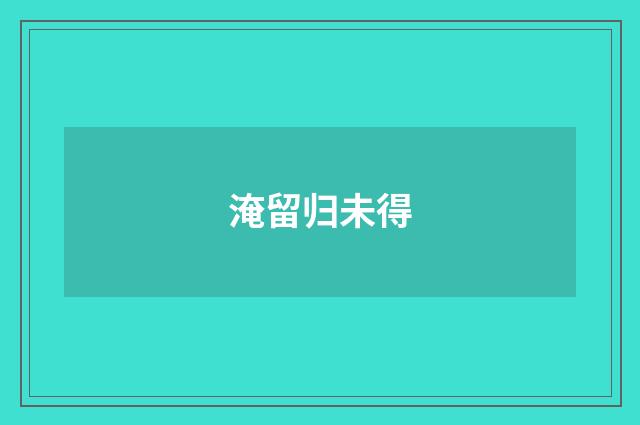 淹留归未得