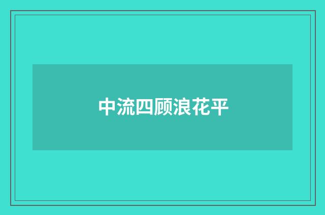中流四顾浪花平