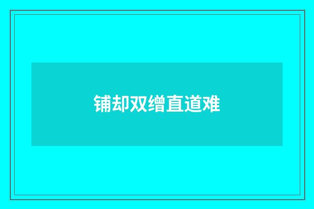 铺却双缯直道难