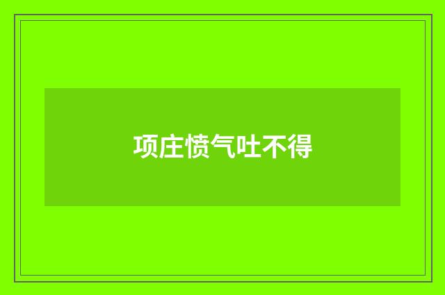 项庄愤气吐不得