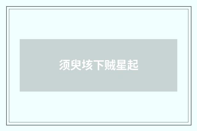 须臾垓下贼星起