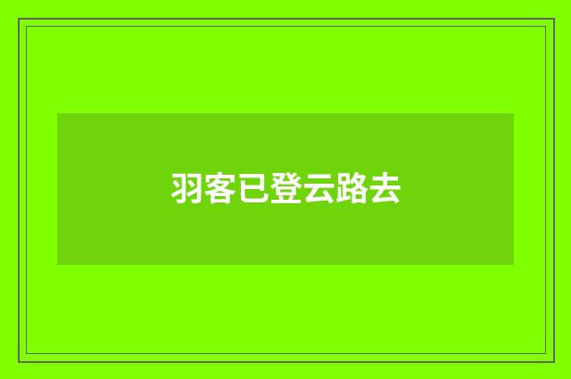羽客已登云路去