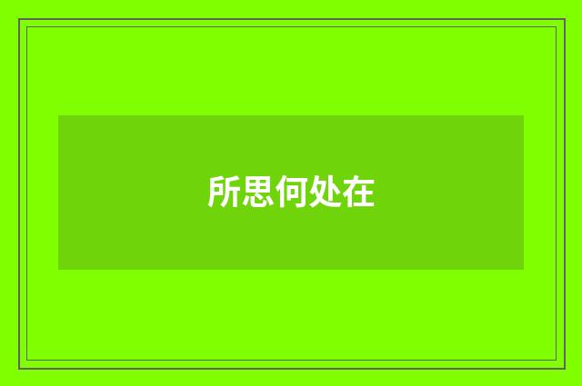 所思何处在