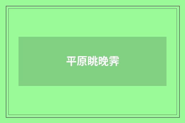 平原眺晚霁