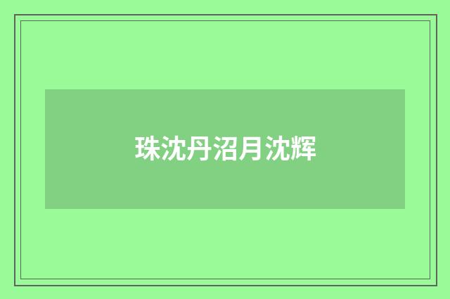 珠沈丹沼月沈辉