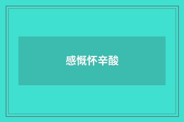 感慨怀辛酸