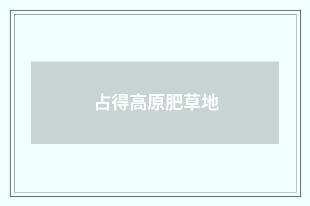 占得高原肥草地