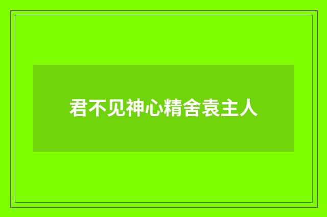 君不见神心精舍袁主人