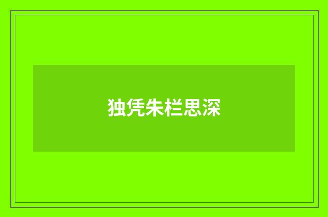 独凭朱栏思深