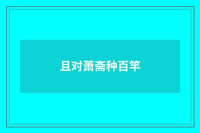 且对萧斋种百竿