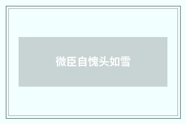 微臣自愧头如雪