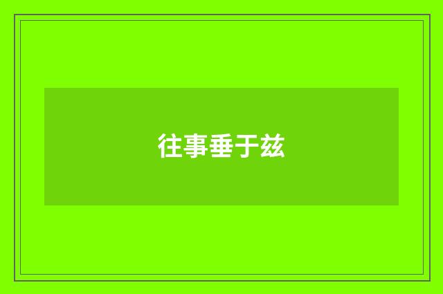 往事垂于兹