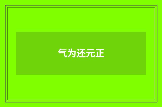 气为还元正