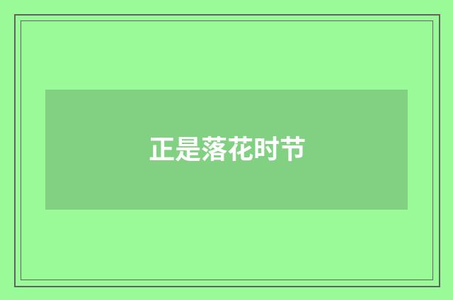 正是落花时节