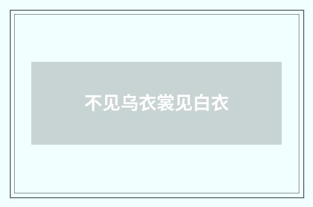 不见乌衣裳见白衣