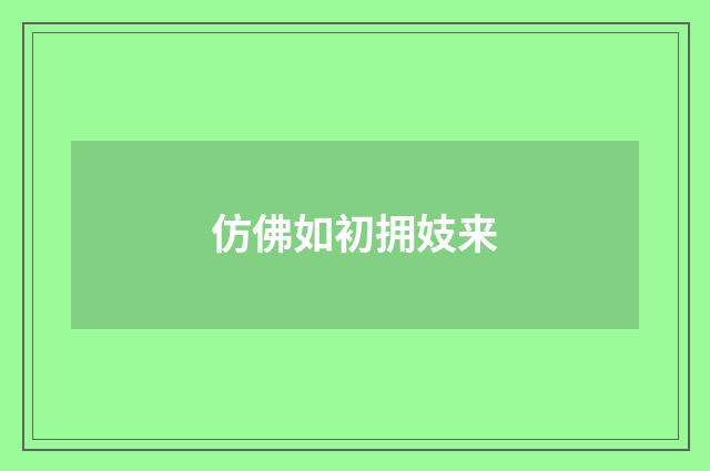 仿佛如初拥妓来