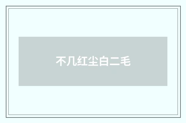 不几红尘白二毛