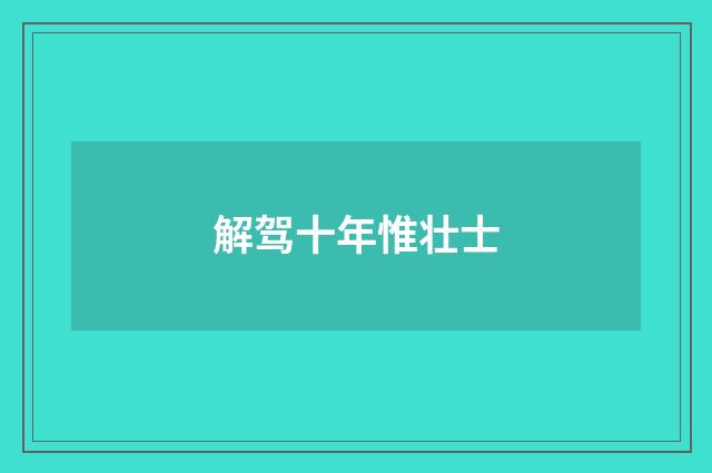 解驾十年惟壮士