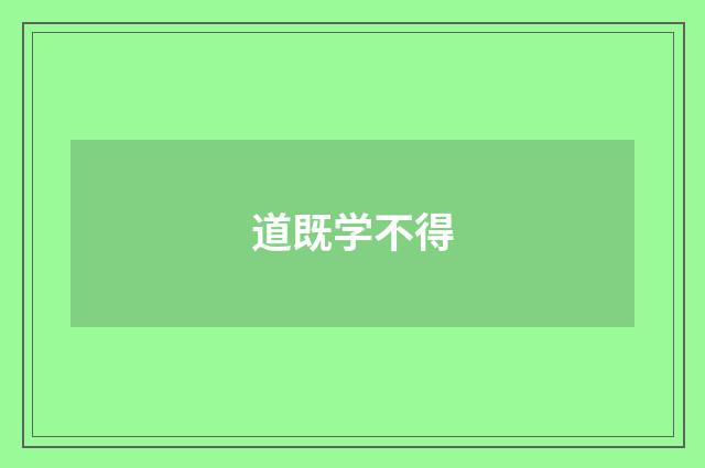 道既学不得