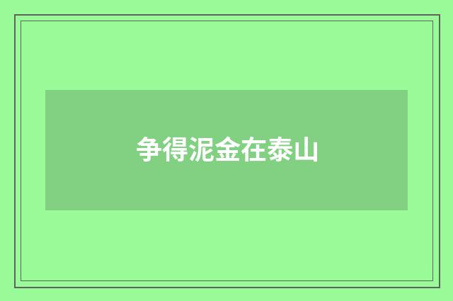 争得泥金在泰山