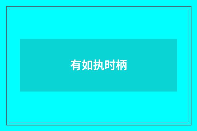 有如执时柄