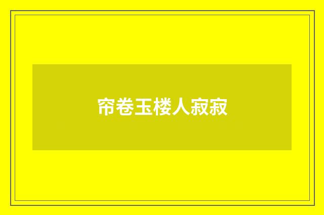 帘卷玉楼人寂寂
