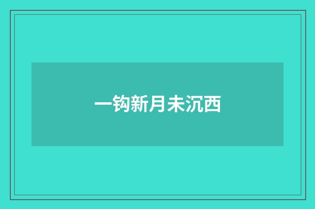 一钩新月未沉西