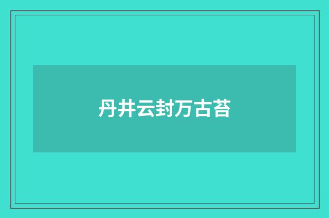 丹井云封万古苔