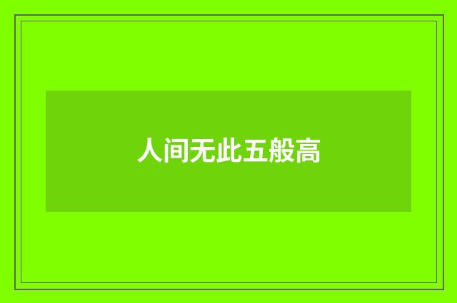 人间无此五般高