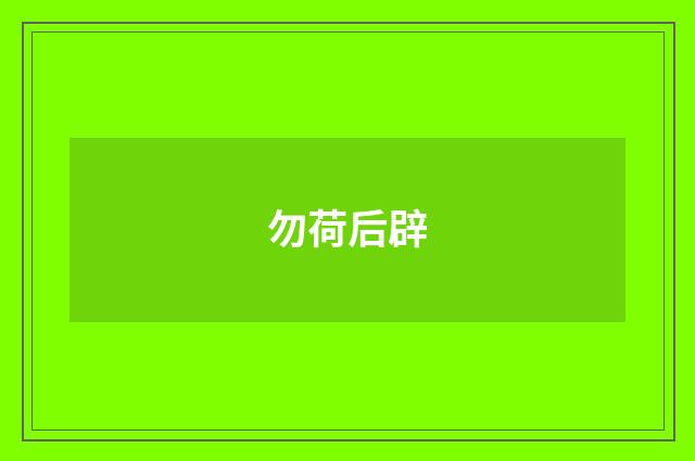 勿荷后辟