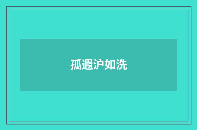 孤遐沪如洗