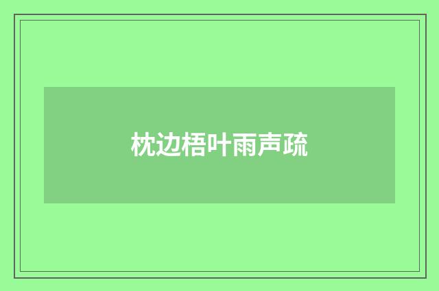 枕边梧叶雨声疏