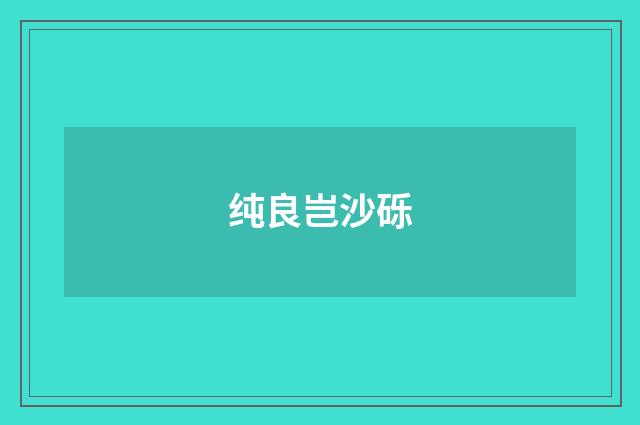 纯良岂沙砾