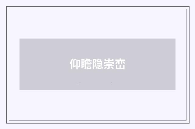 仰瞻隐崇峦