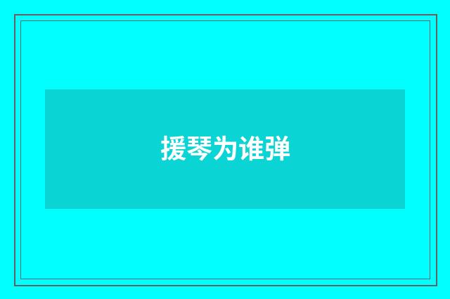 援琴为谁弹