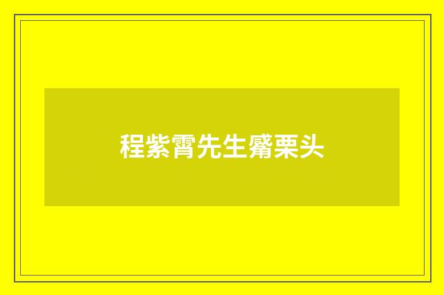程紫霄先生觱栗头