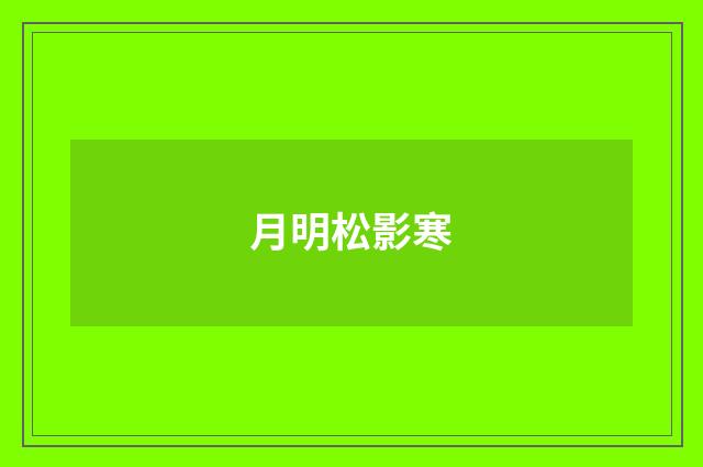 月明松影寒